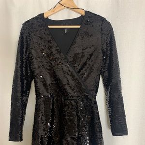 H&M sequin black romper, fully lined
